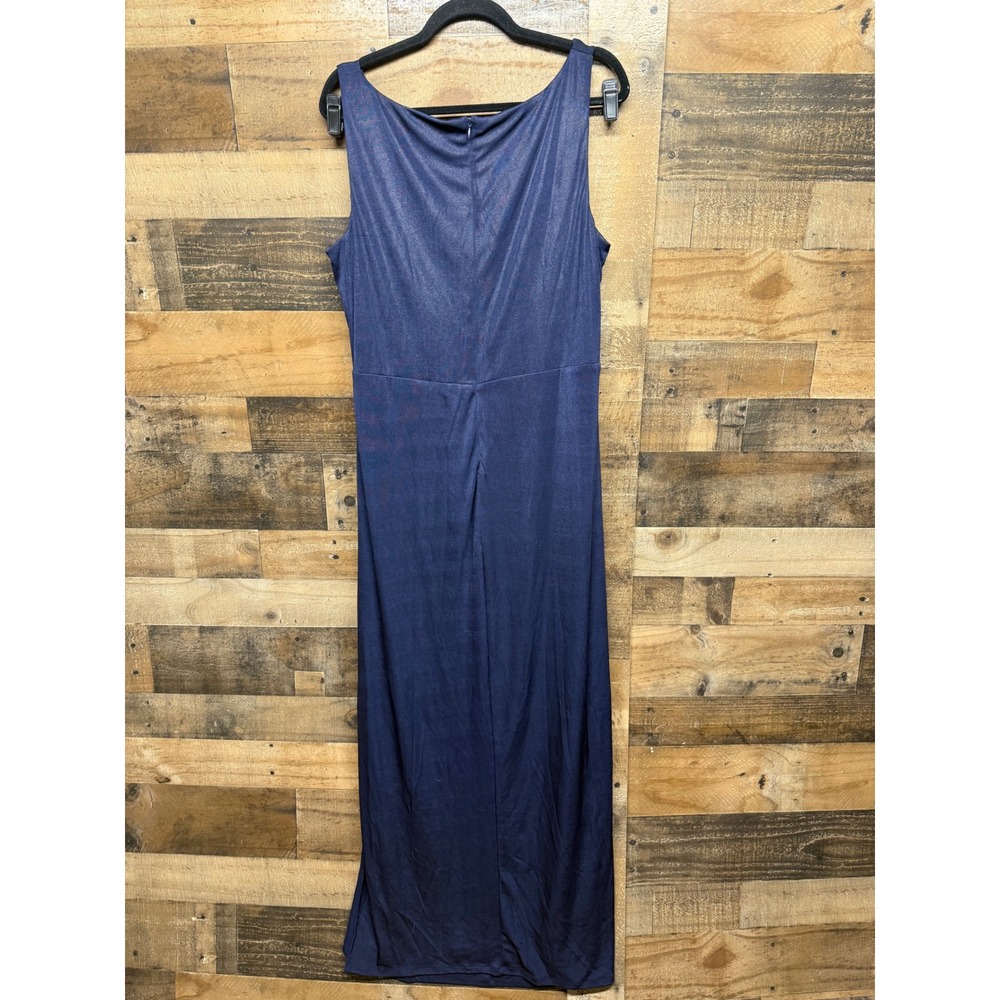 Lauren Ralph Lauren Navy Metallic Ruched Surplice Gown Dress 18 253715789002 - Picture 9 of 9